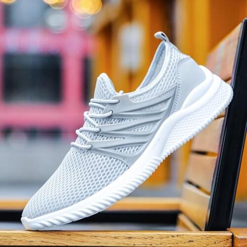 Summer Breathable Men Sneakers for Running Shoes Mens Sport Shoes Sports Gray Playeras De Hombre Footwear Gym Athletic C-276