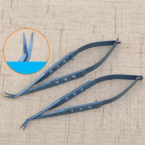 Microscopic instruments left and right bend cornea scissors left and right scissors oblique corneal scissors