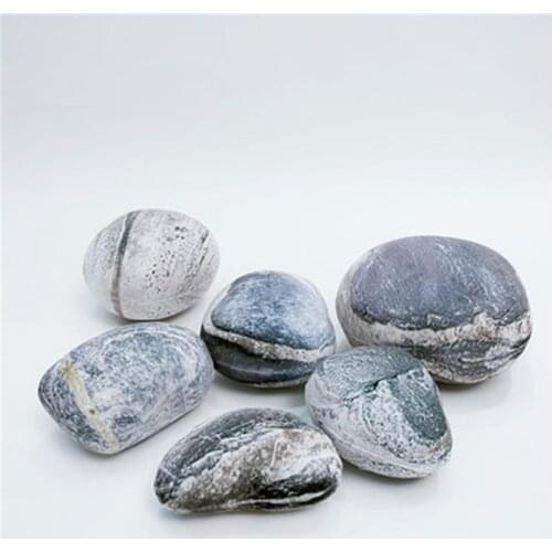 6PCS Soft Pillow Kids Toy Pebble Stone Pillow Sofa Simulated Stone Movie Props Home Creative Decor Pillow Cushion Childs Gifts