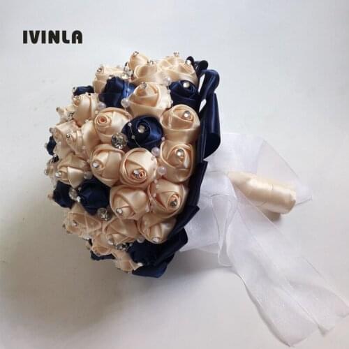 Newest royal and cream artificial wedding bridal bouquet for wedding decoration