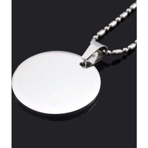 ATGO Round Dog Tag Pendant Necklace 316L Stainless Steel dog tags necklace pendants Suspension Jewelry 2017 Gift BJP14