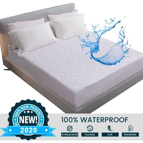 Premium 100% Waterproof Mattress Protector Breathable Noiseless Mattress Pad Cover Smooth Soft Cotton Terry Covers