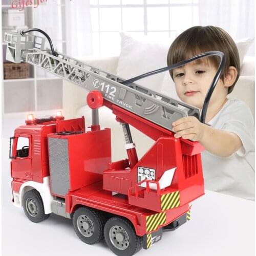 Spray Water Gun Toy Truck Firetruck Juguetes Fire Truck/Engine Vehicle Crane Car Mixer Truck Educational Toys For Boy Kids Gift