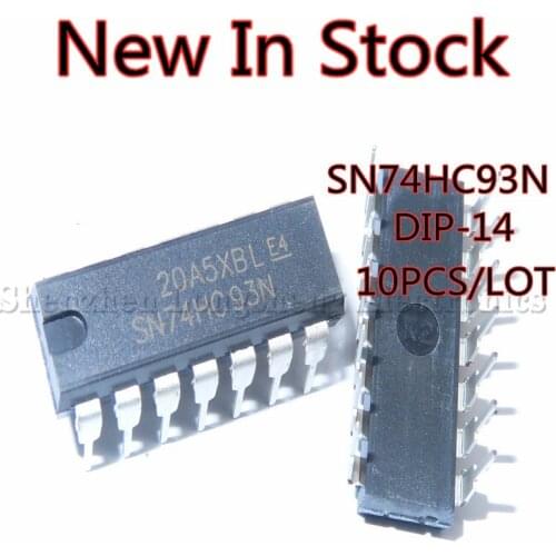 10PCS/LOT NEW HD74HC93P SN74HC93N 74HC93 DIP14 4-bit binary counter divider