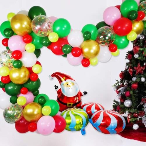 Christmas Balloon Arch Kit Wreath Santa Claus Christmas Decoration Party Candy Arch New Year Balloon Decorations