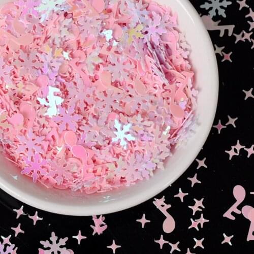 Pink Mixed Sequin 3-10mm PVC Mixed Glitter Paillettes for Nail Art Manicure Sewing Wedding Decor Confetti 20g Girl DIY Handcraft
