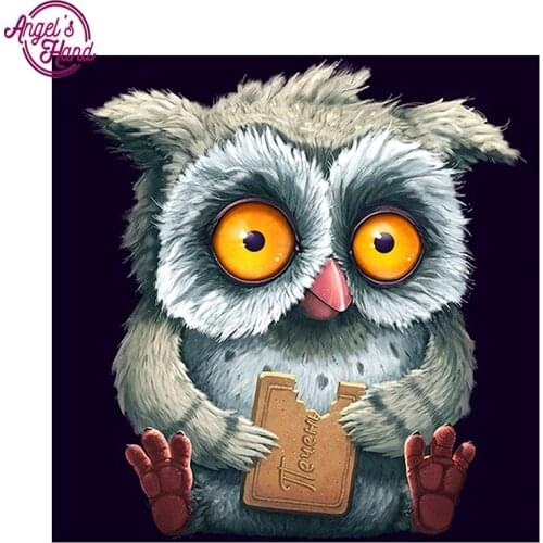 ANGELS HAND,suqare Diamond Embroidery cartoon owl ,Full,Diamond Painting,Cross Stitch,Diamond Mosaic,Picture,Decor