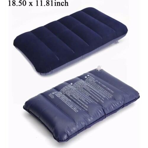 Foldable Pillow Outdoor Travel Sleep Pillow Air Inflatable Cushion Fr Break Rest Inflatable Portable Break Rest Pillow Blue