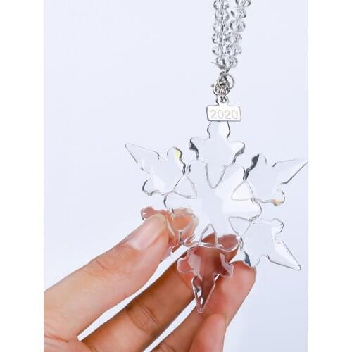 Snowflake Clear Ornament Crystal Christmas Pendant Xmas tree Festival Party christmas decorations home Craft