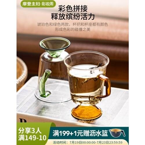 Glass Ins Style Home Breakfast Cup Coffee Cup Tea Cup Milk Cup Good-looking Water Cup Cup