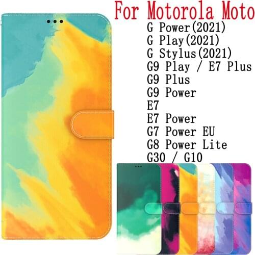 Sunjolly Case Flip Card Wallet Cover coque For Motorola Moto G Power Play Stylus 2021 G9 Play Plus Power E7 G30 10 G8 Power Lite