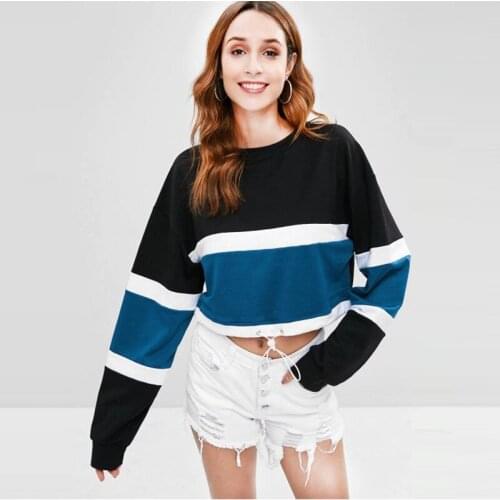 Streetwear Woman Hoodies Female Hoody European Style Sweatshirts Woman Autumn Winter Patchwork Jumper