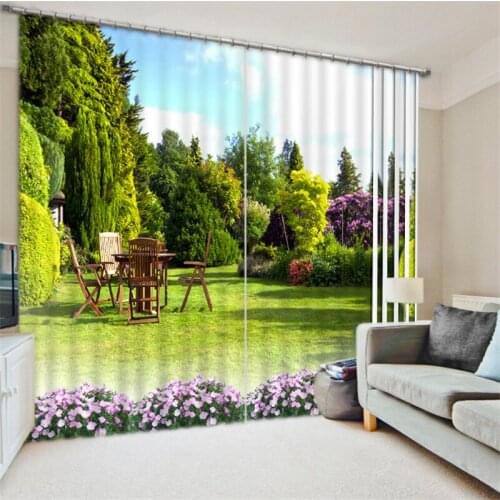 Green Curtains Luxury Blackout 3D Wdowin Curtains For Living Room Bedroom Drapes Cortina Rideaux Customized size Cushions cover