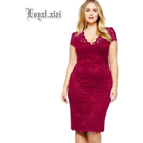 Womens new lace splice short-sleeved X-large graceful thin sexy dress LQ0031