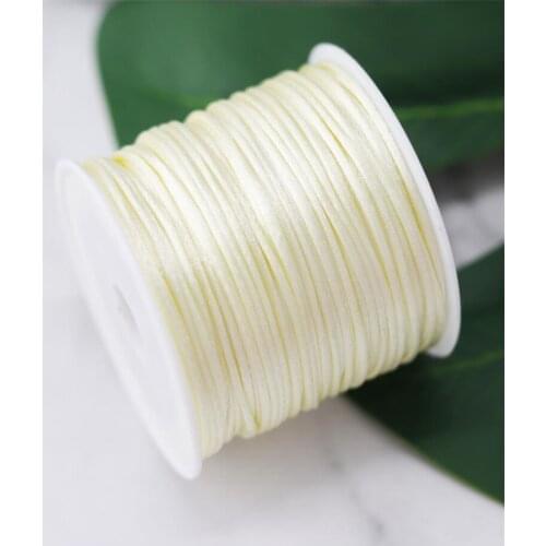 1MM Cream Nylon Chinese Satin Silk Knot Cord Rattail Thread Necklace Macrame String Jewelry Findings Beading Rope #520