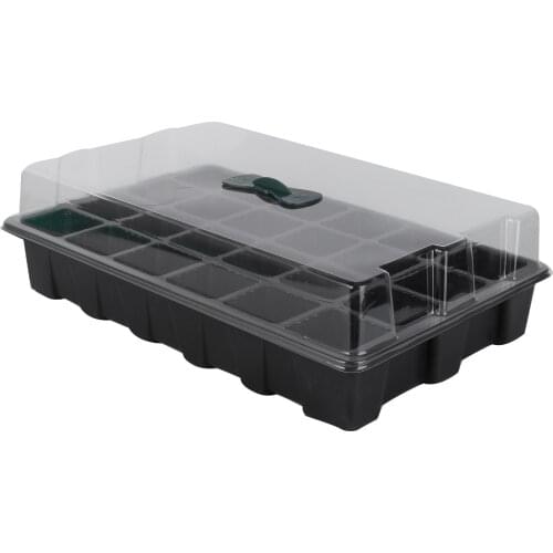 1 Set 24 Cell Seeds Nursery Pots Planter Flower Pot With Lids Seedling Tray Plastic Hydroponic Plant Grow Box With Breather Hole