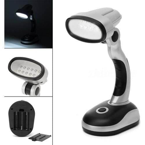 1pcs 12 LED table Flexible Battery Operated Bedside Reading Desk Lamp Table Bright Light