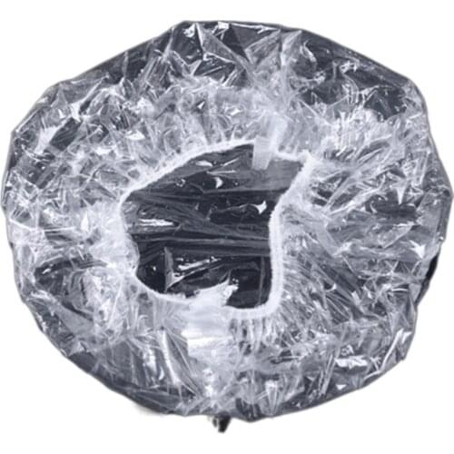 100pcs White Non-woven Disposable Shower Cap Plastic Waterproof Bar-shaped Transparent Thick Head Band Hotel Hair