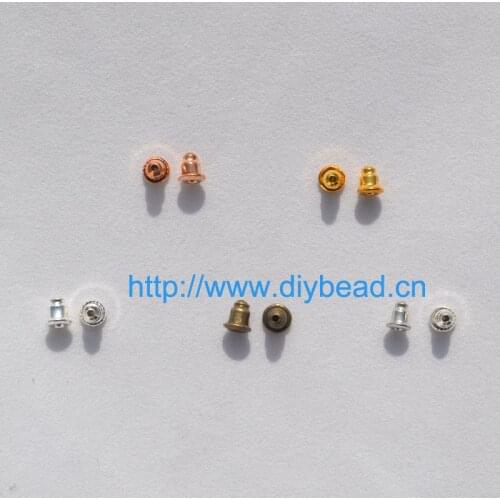 100 pcs/lot Alloy Earring Backs Bullet Stoppers Earnuts Metal Earring Plugs DIY Gold Silver Plated Findings Jewelry Accessories