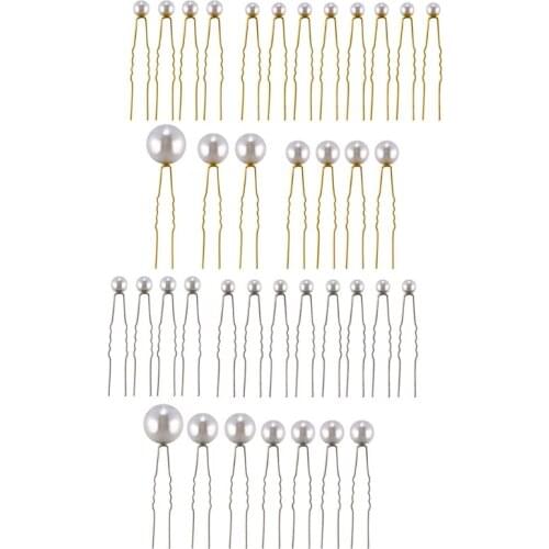 18Pcs Wedding Pearl Hair Pins Bridal Pearl Rhinestone Hair Pins Kit Hair Accessories for Bride Bridesmaid Women Jewelry