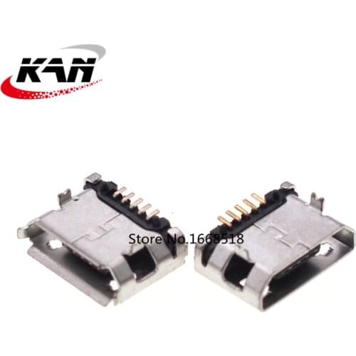 20pcs/lot 5Pin 5.9mm Micro USB 5pin DIP Female connector for mobilephone Mini USB jack PCB welding socket FLAT MOUTH