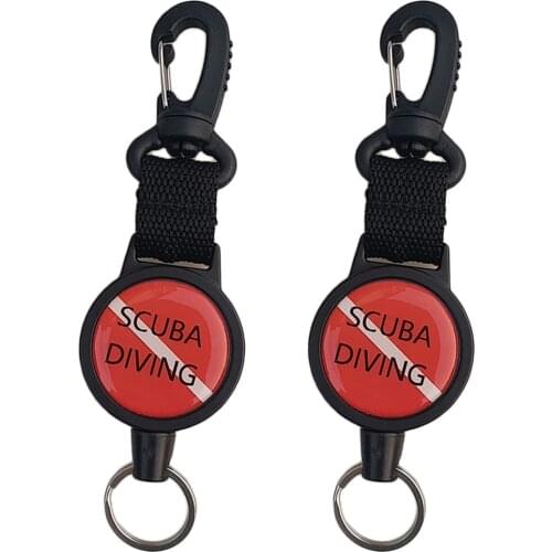 2x Diving Retractable Lanyard Dive Retractor Diving Gear Hook for Otoc/Mask/Light Holder Clip Water Sports