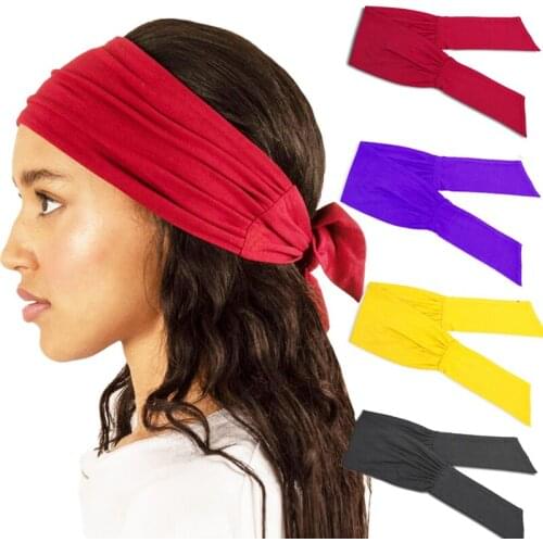 3 pcs Women Hair Bands Solid Color Wide Sweatband Head Ties for Cycling Running Tennis Karate Volleyball Performance Stretch