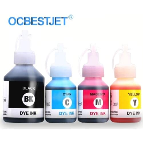 4 Colors New Improved Universal Dye Ink For Brother DCP-T300 500W T700W T800W Printer Refill Dye Ink (BK-100ML C/M/Y-50ML)