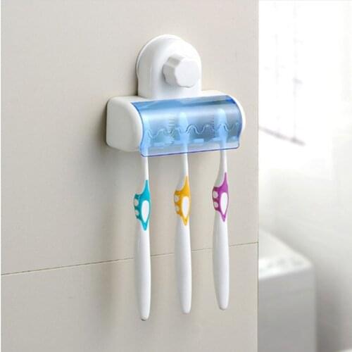 5 Racks Dust-proof Toothbrush Holder for the Bathroom Kitchen Family Holder For Toothbrushs Suction Holder Wall Stand Hook