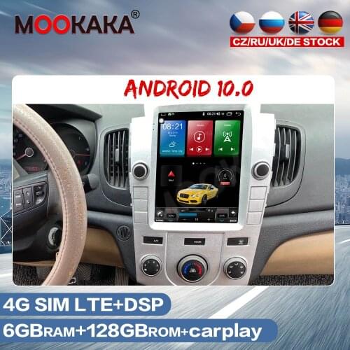 Tesla Style Android 10.0 6GB+128GB Car Multimedia Player For Kia Forte 2009 - 2016 Auto Radio GPS Navigation Head Unit Recorder