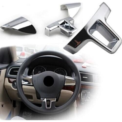 Car styling Steering Wheel Decoration cover sticker For Volkswagen Tiguan Passta Touran Lavida Amarok Multivan car accessories