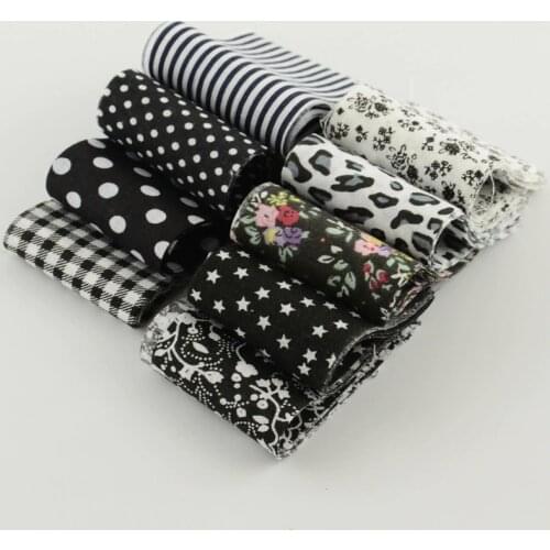Free Shipping Black Theme 9pcs/Lot 5cmx100cm 100% Cotton Fabric Strips Quilting Jelly Roll Patchwork Crafts for Sewing Toys