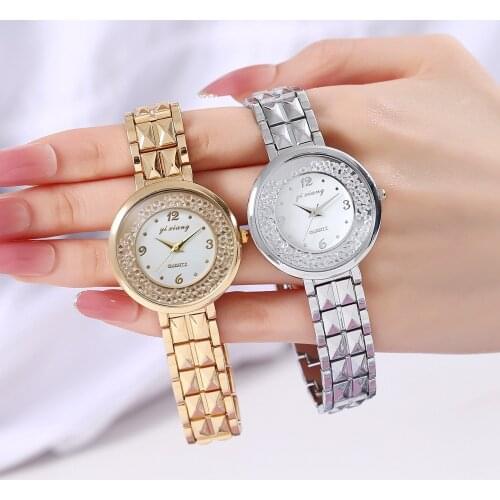 2021 Quicksand Ball Alloy Quartz Watch for Ladies Diamond Dial Fashion Waterproof Steel Strap Women Watch Girlfriend Gift Clock