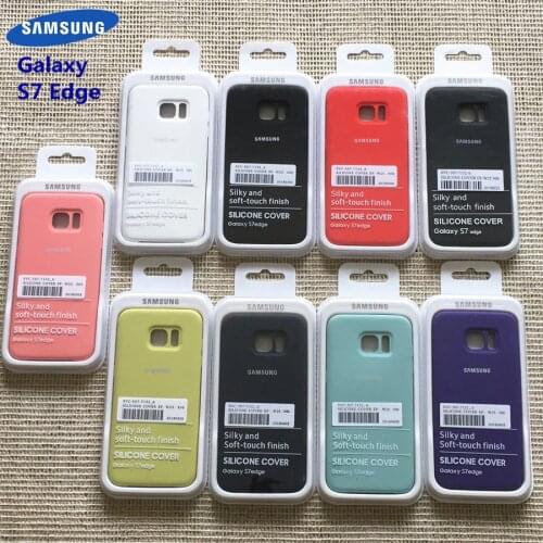 Samsung Galaxy S7 Edge Silky Soft-touch Liquid Silicone Shell Cover Original Case for Galaxy S7 Edge Cover With Retail Box
