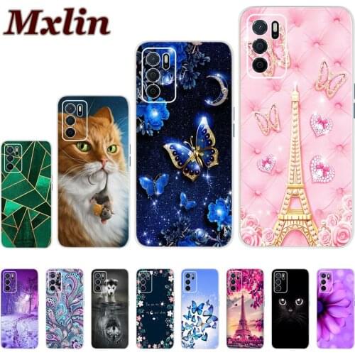 Phone Case For OPPO A15S A15 A16 2021 Cover Fashion Butterfly Marble Printed Soft TPU Case For OPPOA15S CPH2179 A 15 A15 S Coque