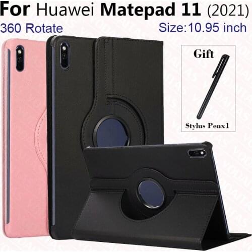 Tablet Cover for Huawei MatePad 11 Case 2021 10.95 inch 360 Degree Rotating PU Leather Flip Stand Protector for MatePad 11 Case