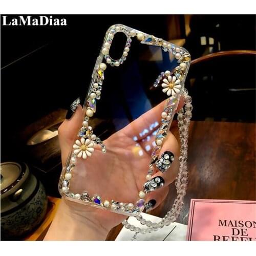 Phone Case Glitter Bling Diamond For Samsung j3 j5 j7 2016 2017 j7 Prime j4 j6 j8 2018 Phone Clear Crystal Cover Flower Decora