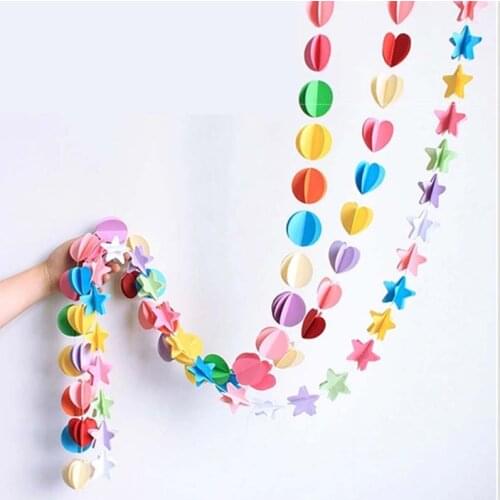2.1 Meter Colorful Flower Paper Banner Wall Hangings Paper Crafts For Wedding Decor Kis Birthday Party Baby Shower Decoration