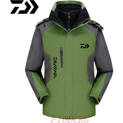 Daiwa Winter 2in1 XS-3XL Outdoor Fishing Jackets Waterproof Trekking Ski Fish Fleece Hood Euro Oversize Coat Fishing Clothes