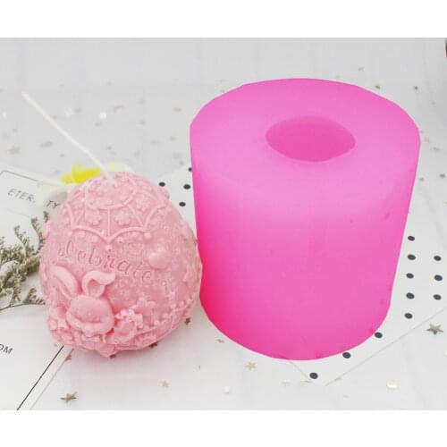 Easter Egg Rabbit Pattern Candle Mold Aroma Plaster Crafts Mould Chocolate Candy Diy Decorating Candle Clay Craft Plaster