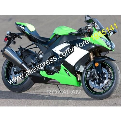 For Kawasaki Ninja ZX-10R 2008 2009 2010 Parts ZX10R 08-10 ZX 10R Green Black Motorcycle Fairing (Injection molding)