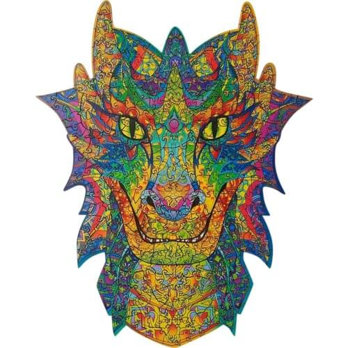 Adult And Children Educational Holiday Gift Dinosaur Irregular Puzzle Wooden 2021 Hot Sale Dinosaur Irregular Puzzle Wooden