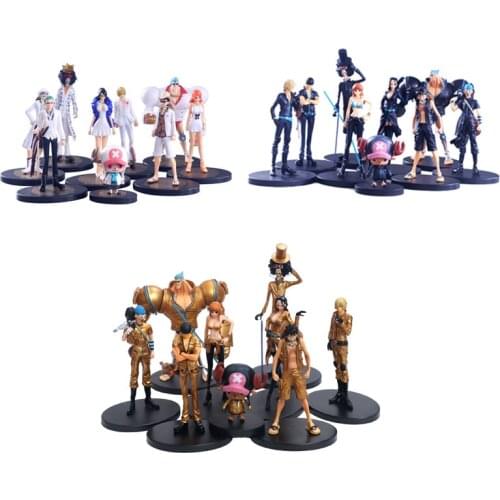 Anime One Piece Film Gold Luffy Chopper Brook Robin Franky Usopp Nami Zoro Sanji PVC Action Figure Collectible Model Toys Doll