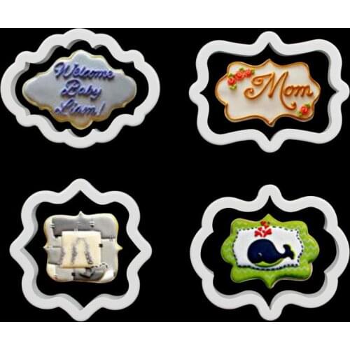 4pcs Gingerbread Mold Cookie Cutter Plastic 3D Cookies Pastry Tools Biscuit Cutter Cake Baking Accessories