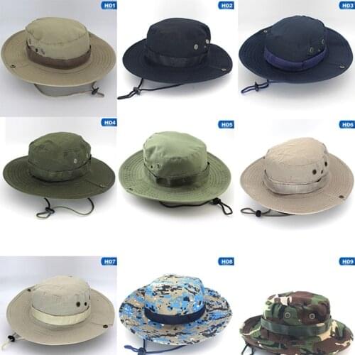 Unisex Cotton Bucket Hats Outdoor Jungle Military Camouflage Bob Camo Bonnie Hat Fishing Camping Barbecue Mountain Climbing Hat