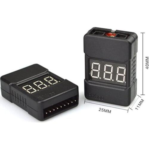 BX100 1S-8S Battery Voltage Meter Tester Lipo Battery Monitor Buzzer Alarm for RC Drone Helicopter Replacement DIY Parts