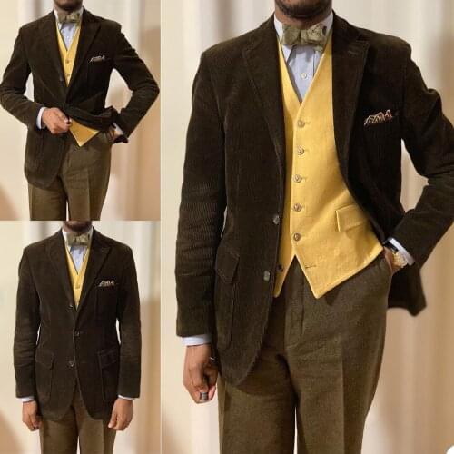 Classic Vintage Men Tuxedos Custom Made New Design Notched Lapel Male Blazer Business Office Party Casual Formal Coat 1Piece