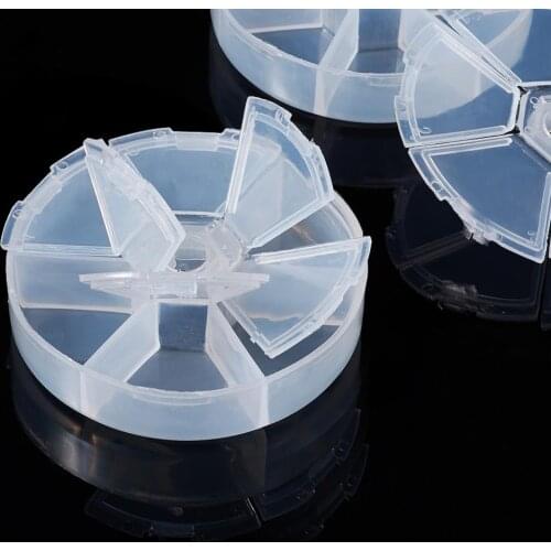 30pcs Plastic Beads Storage Containers Boxes Cabochons Rhinestone Jewelry Accessories Display Carrying Cases Round White 8x2cm