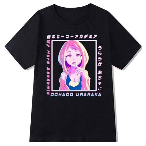 My Hero Academia Anime T-Shirt Men Cotton T Shirt OCHACO URARAKA Print Hot Clothes Anime Fashion Summer Short Tops Tees Unisex