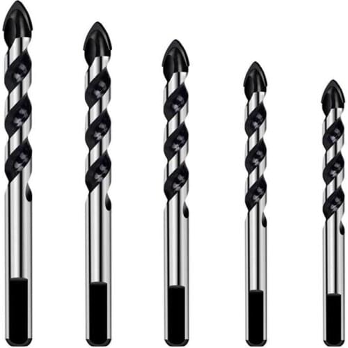 5 Pieces Multi-Material Tungsten Carbide Drill Bit Set for Porcelain Ceramic Tile,Concrete,Brick,Glass,Plastic Masonry and Wood